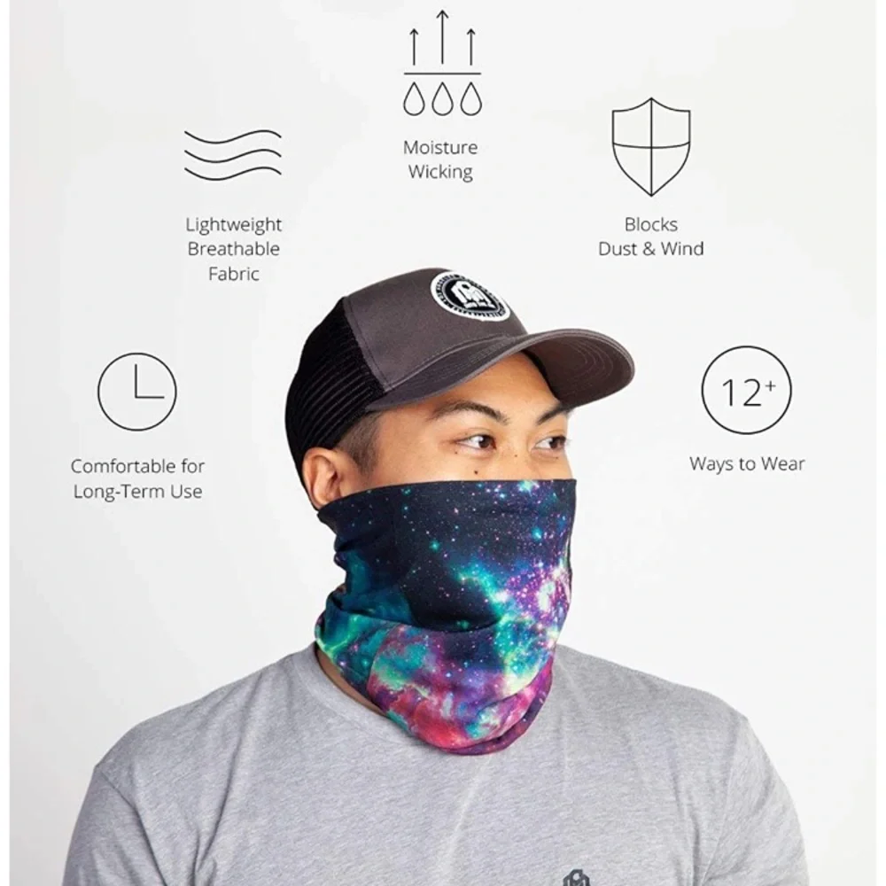 Galaxy Gaiter Mask, Blue, Pink